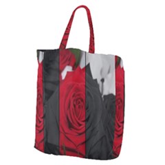 Roses Rouge Fleurs Giant Grocery Tote by kcreatif