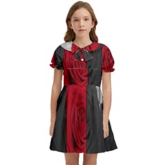 Roses Rouge Fleurs Kids  Bow Tie Puff Sleeve Dress by kcreatif