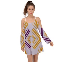 Abstract Geometric Design    Kimono Sleeves Boho Dress by Eskimos