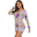 Abstract geometric design    Long Sleeve Boyleg Swimsuit View2