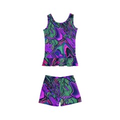 Neon Aquarium Kids  Boyleg Swimsuit by MRNStudios