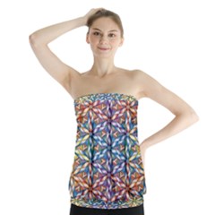 Colorful Flowers Strapless Top by Sparkle