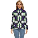 Agender Flag Plaid With Difference Women s Puffer Bubble Jacket Coat View1