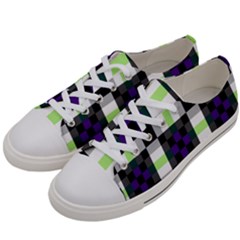 Agender Flag Plaid With Difference Women s Low Top Canvas Sneakers by WetdryvacsLair