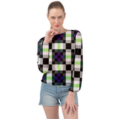 Agender Flag Plaid With Difference Banded Bottom Chiffon Top by WetdryvacsLair