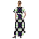 Agender Flag Plaid With Difference Front Wrap High Low Dress View2