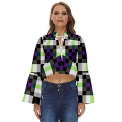 Agender Flag Plaid With Difference Boho Long Bell Sleeve Top by WetdryvacsLair