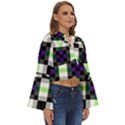 Agender Flag Plaid With Difference Boho Long Bell Sleeve Top View3