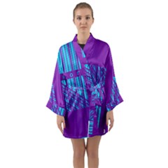 Fold At Home Folding Long Sleeve Satin Kimono by WetdryvacsLair