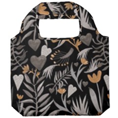   Plants And Hearts In Boho Style No  2 Foldable Grocery Recycle Bag by HWDesign