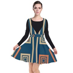 Abstract Pattern Geometric Backgrounds   Plunge Pinafore Dress by Eskimos