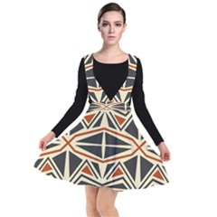 Abstract Geometric Design    Plunge Pinafore Dress by Eskimos