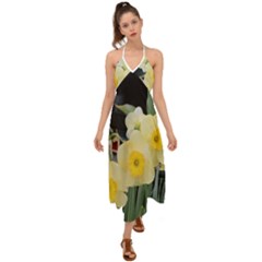 Daffodils In Bloom Halter Tie Back Dress  by thedaffodilstore