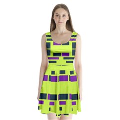 Abstract Pattern Geometric Backgrounds Split Back Mini Dress  by Eskimos