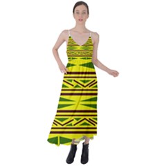 Abstract Pattern Geometric Backgrounds Tie Back Maxi Dress by Eskimos