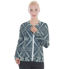 Abstract Pattern Geometric Backgrounds Casual Zip Up Jacket by Eskimos