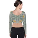 Abstract pattern geometric backgrounds Velvet Long Sleeve Crop Top View2