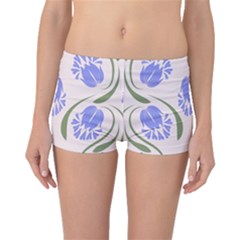 Folk Flowers Print Floral Pattern Ethnic Art Boyleg Bikini Bottoms by Eskimos