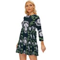 Folk flowers print Floral pattern Ethnic art Long Sleeve Babydoll Dress View2