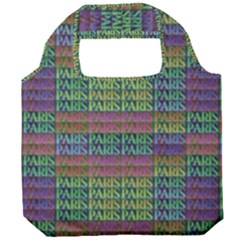 Paris Words Motif Colorful Pattern Foldable Grocery Recycle Bag by dflcprintsclothing