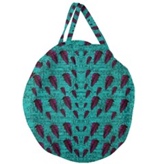 Leaves On Adorable Peaceful Captivating Shimmering Colors Giant Round Zipper Tote by pepitasart