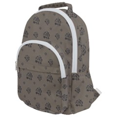 Stylized Cactus Motif Pattern Rounded Multi Pocket Backpack by dflcprintsclothing