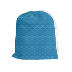 Sea Waves Drawstring Pouch (xl) by Sparkle