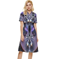 The High Priestess Card Button Top Knee Length Dress by MRNStudios