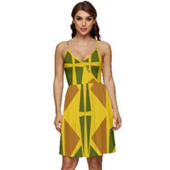  Abstract Geometric Design   Geometric Fantasy  Terrazzo  V-neck Pocket Summer Dress  by Eskimos