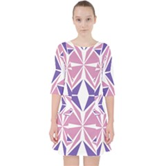 Abstract Pattern Geometric Backgrounds  Quarter Sleeve Pocket Dress by Eskimos