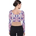 Abstract pattern geometric backgrounds  Velvet Long Sleeve Crop Top View2