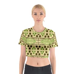 Abstract Pattern Geometric Backgrounds  Cotton Crop Top by Eskimos