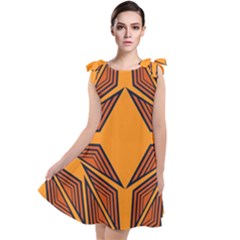 Abstract Pattern Geometric Backgrounds  Tie Up Tunic Dress by Eskimos