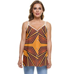 Abstract Pattern Geometric Backgrounds  Casual Spaghetti Strap Chiffon Top by Eskimos