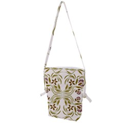 Folk Flowers Print Floral Pattern Ethnic Art Folding Shoulder Bag by Eskimos