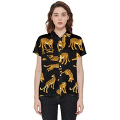 Seamless-exotic-pattern-with-tigers Short Sleeve Pocket Shirt by Jancukart