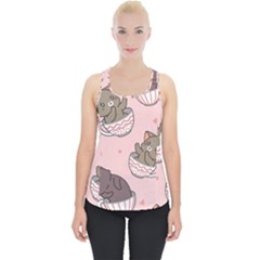 Seamless Pattern Adorable Cat Inside Cup Piece Up Tank Top by Jancukart