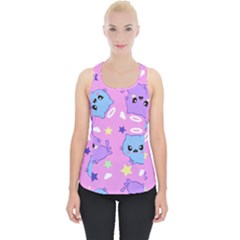 Seamless Pattern With Cute Kawaii Kittens Piece Up Tank Top by Jancukart