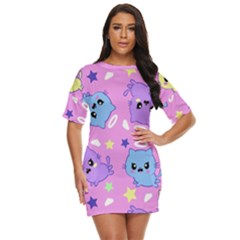 Seamless Pattern With Cute Kawaii Kittens Just Threw It On Dress by Jancukart