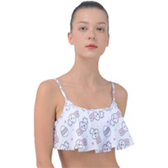 Cute Pattern With Easter Bunny Egg Frill Bikini Top by Jancukart