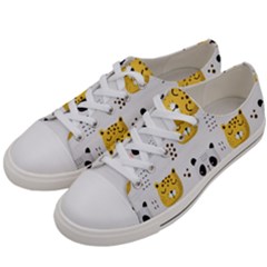 Seamless Pattern Cute Animals Women s Low Top Canvas Sneakers by Jancukart