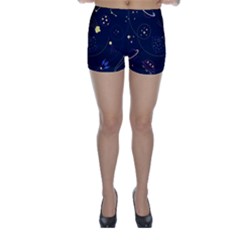 Cartoon-space-seamless-pattern-vectors Skinny Shorts by Jancukart