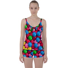 Bubble Gum Tie Front Two Piece Tankini by artworkshop