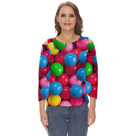 Bubble Gum Cut Out Wide Sleeve Top by artworkshop