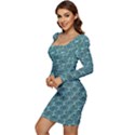 Bubble Wrap Women Long Sleeve Ruched Stretch Jersey Dress View3