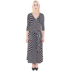 Pattern Quarter Sleeve Wrap Maxi Dress by artworkshop