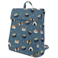 Sushi Pattern Flap Top Backpack by Jancukart