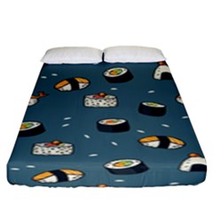 Sushi Pattern Fitted Sheet (king Size) by Jancukart