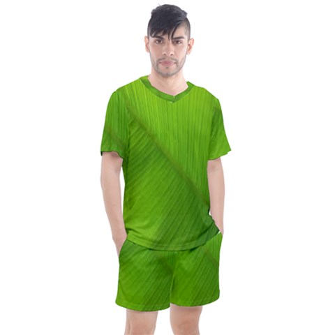 Banana Leaf Men s Mesh Tee And Shorts Set by artworkshop