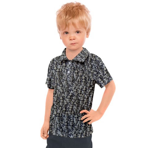 Creepy Head Motif Pattern Kids  Polo Tee by dflcprintsclothing